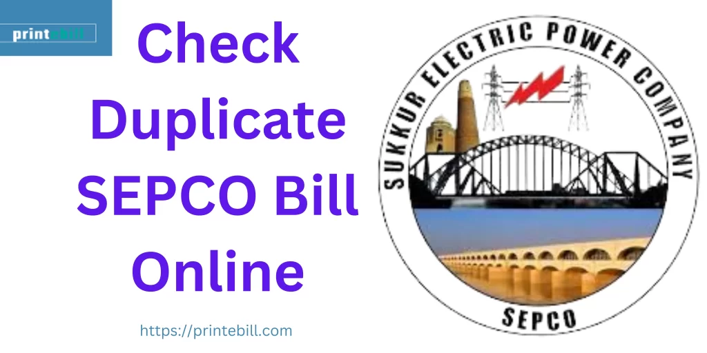Check Duplicate SEPCO Bill Online