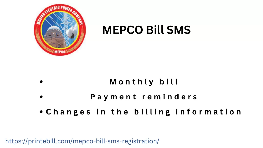 Mepco Bill SMS Service