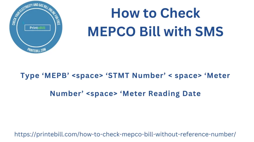 How to Check MEPCO Bill with SMS