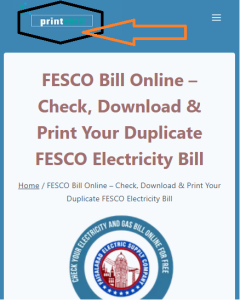 FESCO Bill Online – Check, Download & Print Your Duplicate FESCO Electricity Bill 4 Visit the printebill website